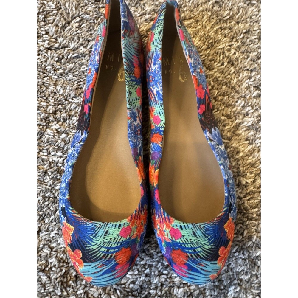 MIX No. 6 Danzey Womens 6.5 Tropical Floral Ballet Flats Multicolor Shoes